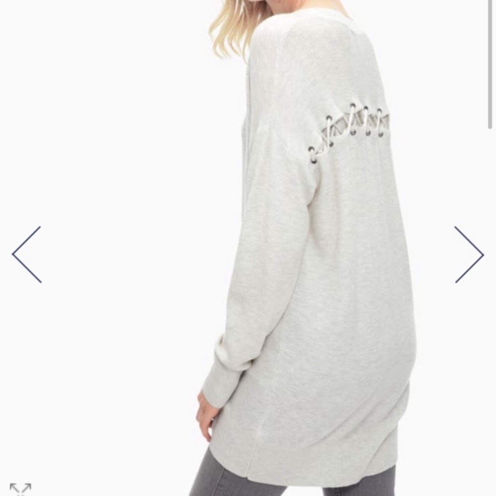 NWT Splendid Laced Sweater Bleeker Medium Heather
